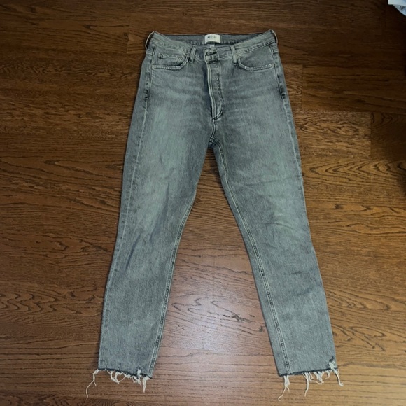 Agolde blue-grey cropped jeans - Picture 1 of 3
